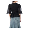 Black Crinckled Smock Blouse