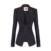 Black Blazer with Waist Ruching