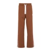 Brown Trousers with Logo Embellished Panels