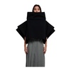 Black Sweaters with Multilayer Wool Cape