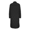 Quilted Long Black Coat Zipper Closure