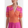 SALONI LEA LONG LACE DRESS IN NECTARINE HONEYSUCKLE