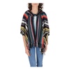 Multicolor Wool and Cotton Poncho