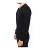 Black Wool Blend V-neck Pullover Sweater