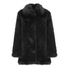 Black Faux Fur Coat with Collar