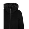 Black Hooded Coat with Removable Collar