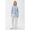 Helen Top Ice Blue/Ecru