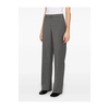 Dark Grey Pleated Cropped Trousers