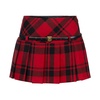 Tartan Pleated Mini Skirt Wrap Closure