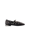 Black Slip-On Ballerinas Rubber Sole