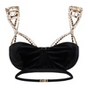 Black Velvet Mini Top with Crystal Adorned Straps