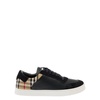 Stevie check-print leather low-top trainers