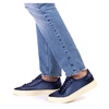 Blue Handcrafted Perforated Leather Sneaker