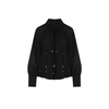 Black Polyester Shirt with Silver Studs