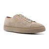 Beige Suede Lace-Up Sneakers