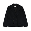 Navy Blue Wool Blend Coat