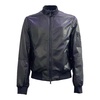 Blue Leather Jacket with Peuterey Logo - XL