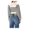 Striped Cropped Sweater White Navy