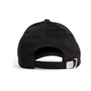 Embroidered Black Cap with Buckled Strap