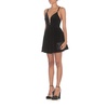 Black Cotton Dress with V Neckline