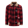 Red Wool and Suede Check Jacket for Men