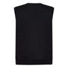 Black Sleeveless Cotton Jacket with Logo