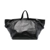 Black Snakeskin Leather Tote Bag