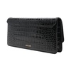 Black Croc-Embossed Shoulder Bag with Tigre Gioiello