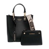 Black Synthetic Women's Shopping Bag