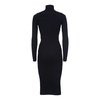 Black Ribbed Midi Dress with Turtleneck