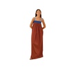 Bicolor Poplin Maxi Dress with Grosgrain Straps