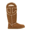 Logo Boots in Biscuit Suede