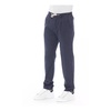 Blue Cotton Chino Trousers Drawstring Closure