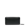 Black Grained Texture Wallet with Signature Orb Detail