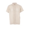 Beige Cotton Mesh Short Sleeve Shirt