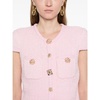 Pink Knit Top with Metallic Details