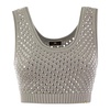 Elisabetta Franchi Cotton Mesh Top With Rhinestones