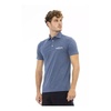 Blue Embroidered Cotton Polo Shirt