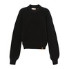 Black Wool Blend Crewneck Sweater