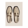 White Leather Sport Loafers with Buckle