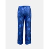 Floral Silk Straight Pants Blue