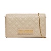 Quilted Shoulder Bag Ivory Synthetic Leather