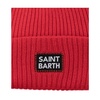 Red Ribbed Wool Beanie Hat