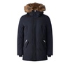 Edward Black Mid-Length Parka with Fur Hood