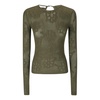 Floral Jacquard Mesh Top Olive