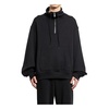 Black Funnel Neck Zip Hoodie