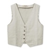 Linen Vest Blazer Cement