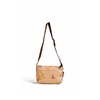 Beige Polyethylene Handbag with Leather