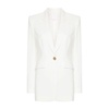 White Cady Texture Jacket with Notched Lapels