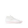 White/Rose Logo Mid-Top Sneakers